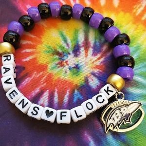Handmade Ravens Flock Baltimore Ravens Charm Bracelet